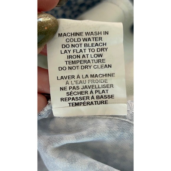 Margaret M Slimming Pant‎ Crop Ankle Size L Blue White Stretch Diamond - Picture 8 of 12